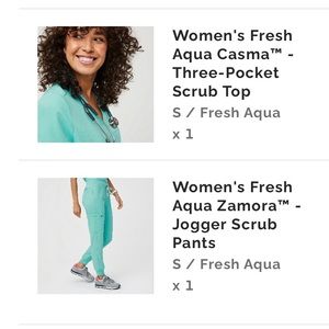 FIGS Fresh Aqua scrub set size small